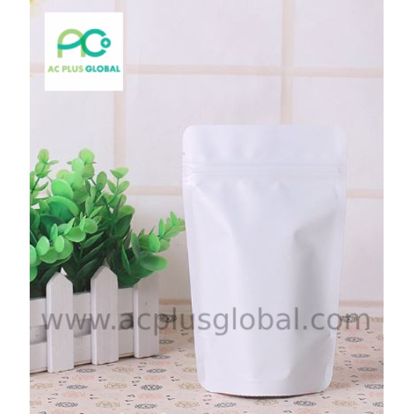 ถุงซิปล็อค ถุงฟอยด์ทึบสีขาว ตั้งได้ [50 ใบ] - Acplusglobal