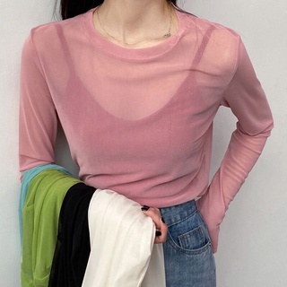 W[]Women Long Sleeve Tops with Solid Color, Bottoming Shirt Casual Style Summer Clothing