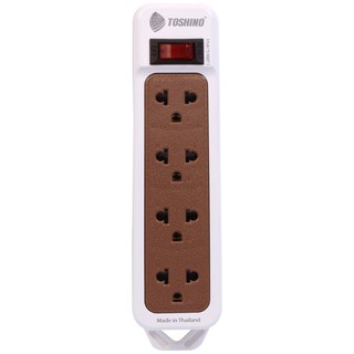 รางปลั๊ก มอก. 4 ช่อง 2 เมตร สีขาว โตชิโน N1-375-2MTIS Power Strip 4 outlets 2 meters. White ToshiNo N1-375-2M.