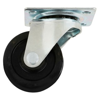 SWIVEL PLATE CASTER WHEEL FITT 199038 1.5" BLACK ลูกล้อแป้นหมุนยาง FITT 199038 1.5 นิ้ว สีดำ ลูกล้อ อะไหล่เฟอร์นิเจอร์ เ