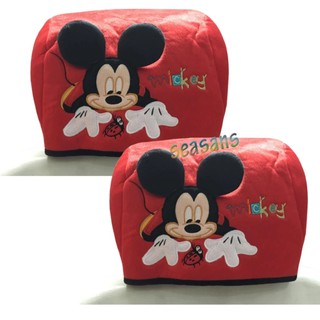 ผ้า หุ้มหัวเบาะรถยนต์ #mickey mouse ( มิกกี้แมงมุม) ลิขสิทธิ์แท้ (2 ชิ้น)