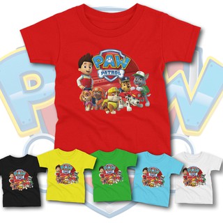 พร้อมส่งในไทย เสื้อเด็ก การ์ตูนขบวนการเจ้าตูบสี่ขา ผ้า cotton 100% paw patrol ลายกลุ่มA