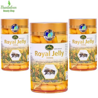 (3กระปุกx120 แคปซูล) Natures King Royal Jelly 1000mg จากออสเตรเลีย เนเจอร์ คิงนมผึ้ง รอยัล เจลลี่  แหล่งรวมของวิตามินบี