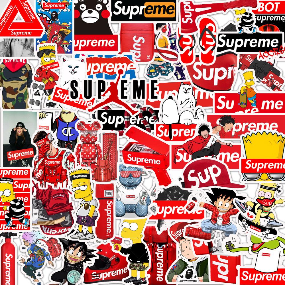 สติ๊กเกอร์ supreme กันน้ําได้ 50 ชิ้น/ชุด