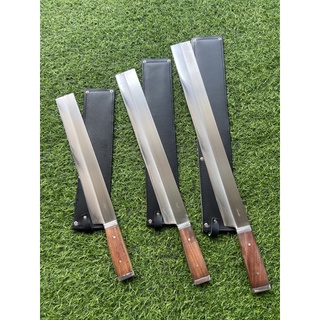 มีดเลสหัวตัวขนาด 12” 15”และ 18นิ้ว พร้อมซองหนัง ใบมีดทำจากแสตนเลสแท้ใบมีดคมทนแข็งแรง