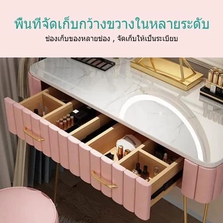 พร้อมส่ง โต๊ะเครื่องแป้ง ชุด（โต๊ะ+เก้าอี้）ลายหินอ่อน แป้งไม้ นั่งแต่งหน้า กันน้ำ ทนนาน แข็งแรง ขนาด80*40*75CM