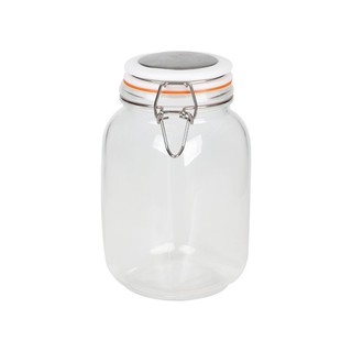 ขวดโหลแก้วกลม ไซส์ L ฝาสปริงสีขาว ขอบยางสีส้ม  CANISTER GLASS L ROUND LID WHITE