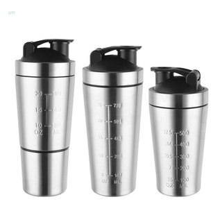 LIVI Stainless Steel Shaker Bottle Whey Protein Powder Mixing Bottles Sport Water Cup