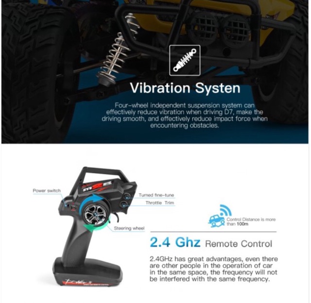 Fy wltoys 12402-a 4WD 1/12 2.4 gh รุ่นความเร็วสูง 45 กิโลเมตร - รูปที่ 7