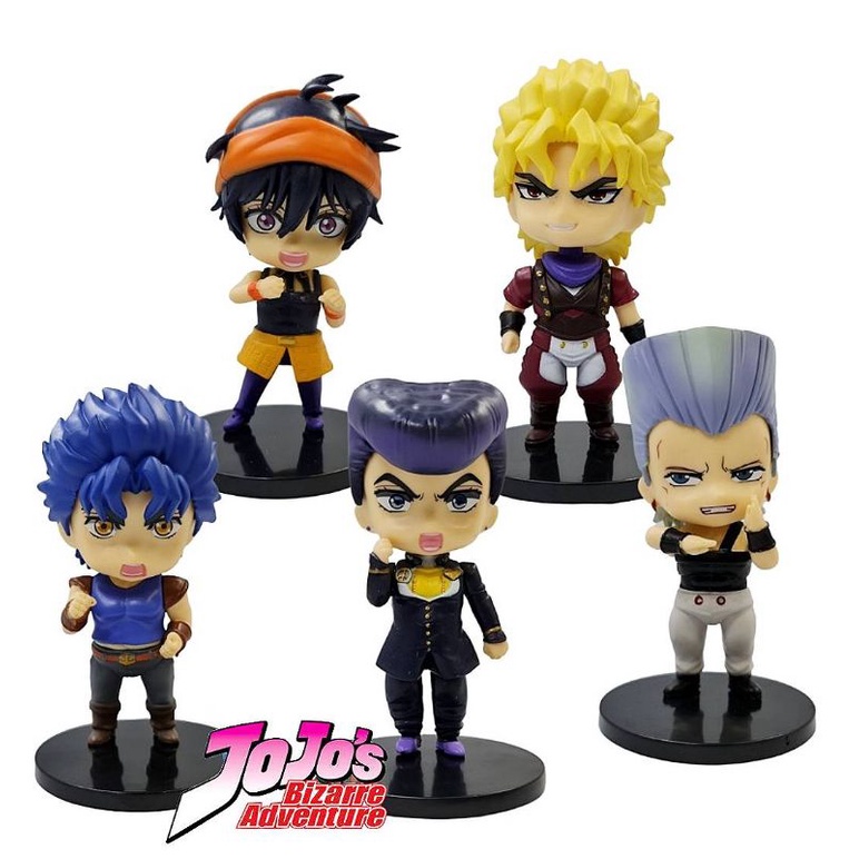 โมเดล jojo's brizard adventure โจโจ้ ล่าข้ามศตวรรษ เซ็ท5ตัว ขนาด10cm.