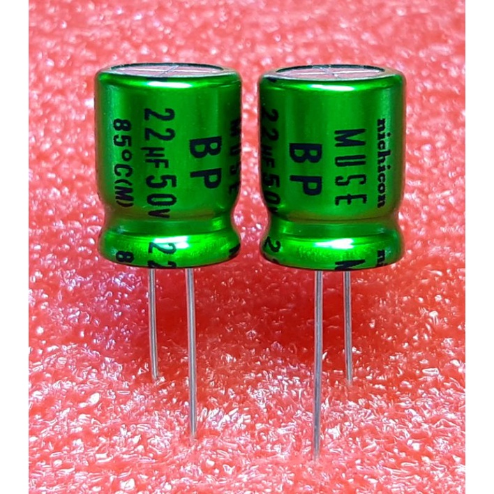 Nichicon MUSE ES BP 22uf 50v Bipolar Capacitor bipolar bp คาปาซิเตอร์ ตัวเก็บประจุ ไบโพลาร์ ไบโพล่า 