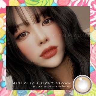 🔥2.2.‼️SALE🔥🍭candyyumyum🍭mini Olivia light brown คอนแทคเลนส์ minilens