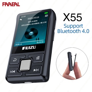 Faaeal RUIZU X55 เครื่องเล่นเพลง MP3 บลูทูธ ขนาดเล็ก พร้อมวิทยุ FM นาฬิกานับก้าว E-Book