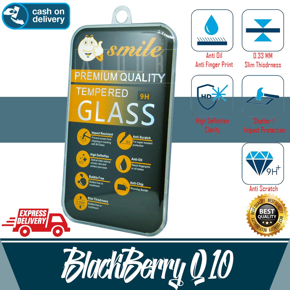 Blackberry Q10 Clear Tempered Glass Anti-Scratch Premium Quality Smile Glass