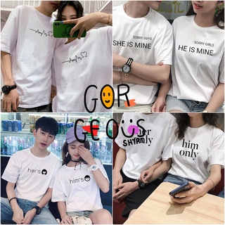 ❤โปรเสื้อคู่❤ เซ็ตคู่ สีขาว !!  2 ตัว 260 ซื้อ 1 ได้ 2 ตัว