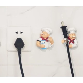 🎉สินค้าพร้อมส่ง🎉 ที่เก็บปลั๊กไฟรูปเชฟ