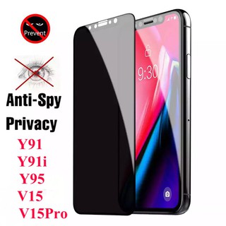 ฟิล์มป้องกันการแอบมอง VIVI Y91i Tempered Glass Privacy ฟิล์มกระจกนิรภัย เต็มจอ กาวเต็ม ฟิล์มกันกระแทก