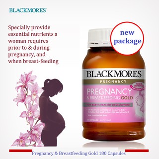 Blackmore Pregnancy &amp; Breast-Feeding Gold วิตามินสำหรับคุณแม่ช่วงตั้งครรภ์ และให้นมบุตร 180แคปซูล *พร้อมส่งทันที ของแท้*