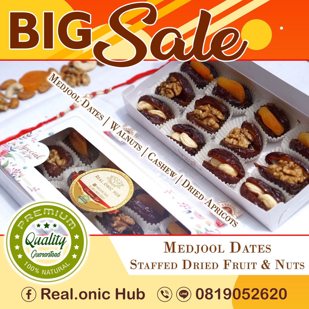 Gift Set 💝 อินทผาลัมเมดจูลสอดใส้ถั่วและผลไม้อบแห้ง 😍 Medjool Dates Stuffed with Nuts & Dried Fruit 🎉 Sugar Free 🌹 Gifted