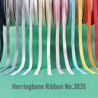 MOMOTARA No.3035 (ชุดพิเศษ) ริบบิ้น Ribbon เทปก้างปลา Herringbone Ribbon ขนาด 1 CM ยาว 36 หลา เทป ริบบิ้นผ้า DIY