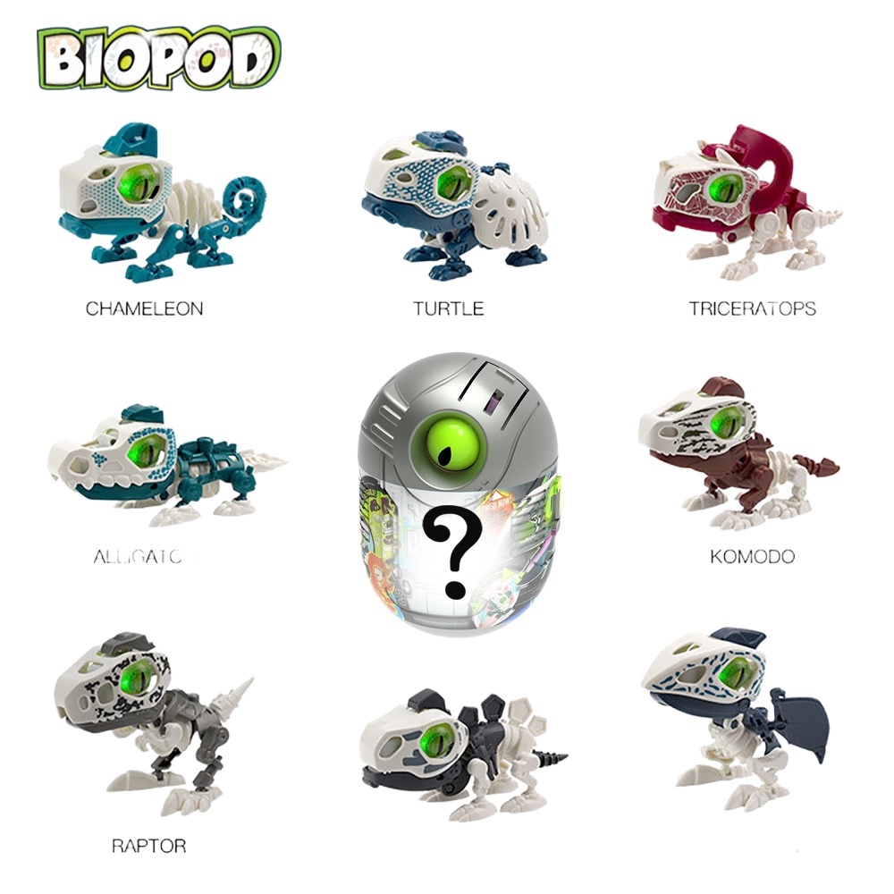 Biopod Dino กล่องตาบอด Splicing อิเล็กทรอนิกส์ไดโนเสาร์ของเล่นแปลกใจประกอบรุ่น Jurassic World Veloci