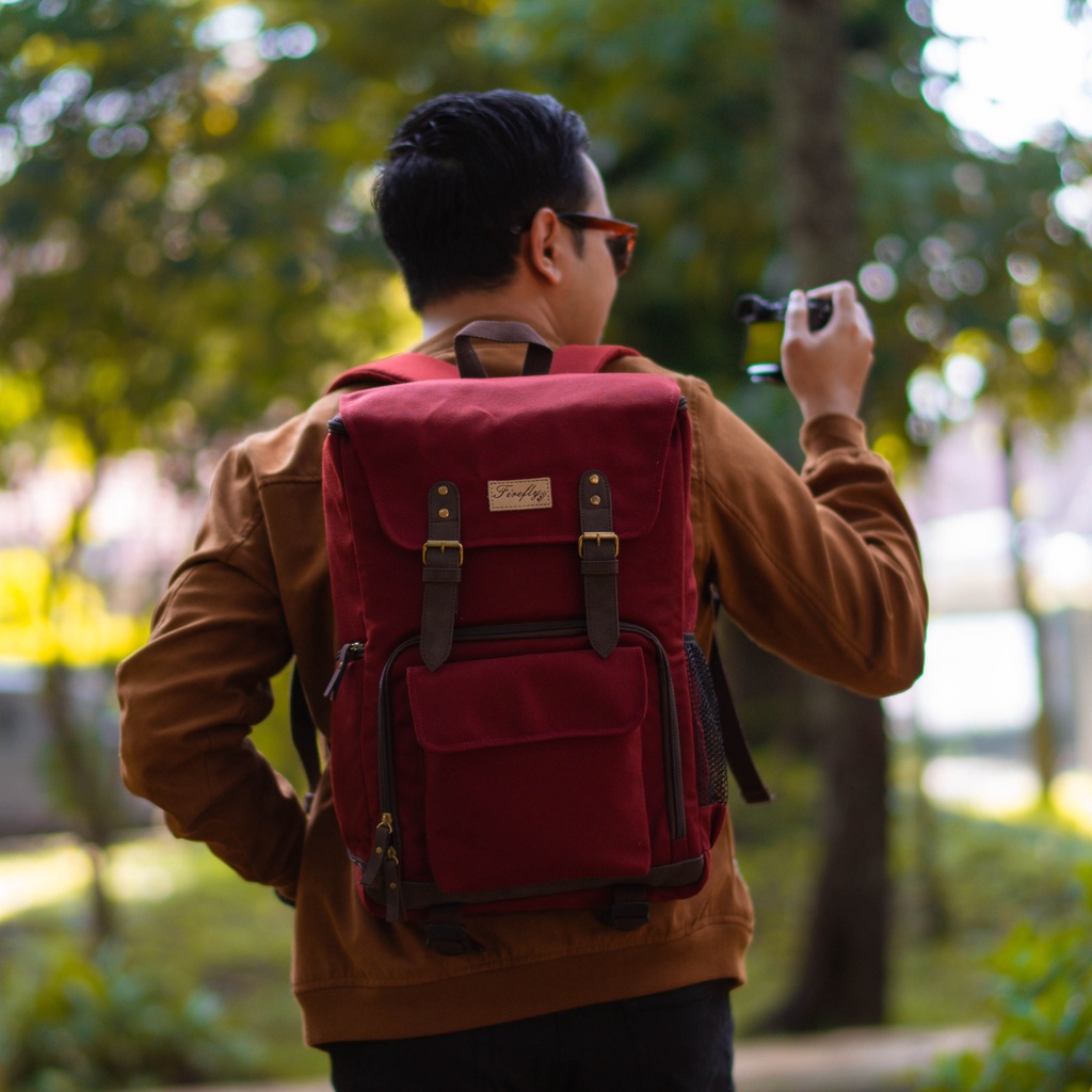 Firefly EIVOR MAROON BACKPACK CAMERA BAG - CAMERA BACKPACK BAG