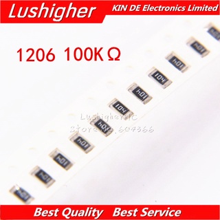 ตัวต้านทาน 1206 SMD 1% 100K โอห์ม 104 100Kohm ส่งฟรี 100 ชิ้น