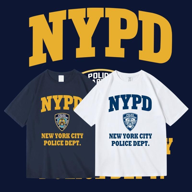 เสื้อยืด American USA USA NYPD New York กรมตำรวจรอบพิมพ์ผ้าฝ้ายแขนสั้นผู้ชายและผู้หญิงเสื้อยืดฤดูร้อน