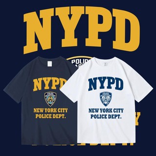 【🔥🔥】เสื้อยืด American USA USA NYPD New York กรมตำรวจรอบพิมพ์ผ้าฝ้ายแขนสั้นผู้ชายและผู้หญิงเสื้อยืดฤดูร้อน