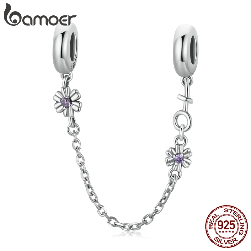 Bamoer จี้สร้อยคอเงินแท้ 925 รูปดอกไม้ สไตล์วินเทจ SCC2100