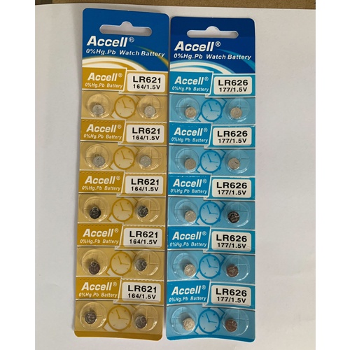 พร้อมส่ง> ถ่านกระดุม Accell LR621,LR626  จำหน่ายยก 1 แผง มี 10 ก้อน แท้ 💯%