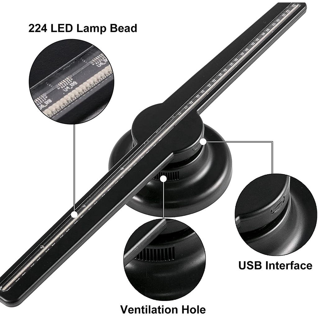 Cancer309 พัดลมระบายความร้อน โฮโลแกรม 3D 42 ซม. 2 ใบพัด Led 100‐240V