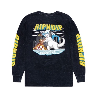 SLUM LTD - RIPNDIP Nermzilla Long Sleeve Black Mineral Wash