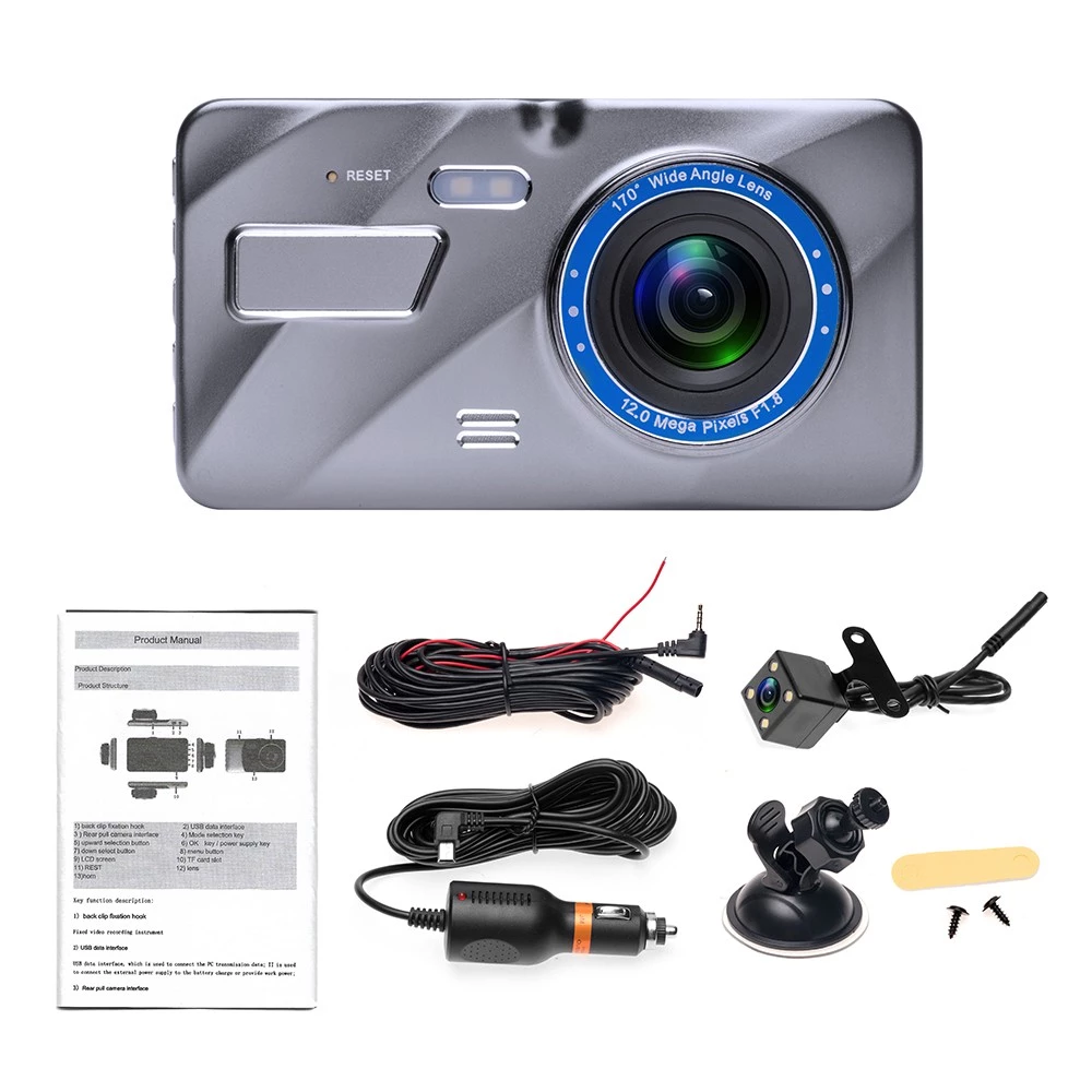 กล้องติดรถยนต์ รุ่น A10 (จอปกติไม่ใช่ระบบสัมผัส) ภาพชัด Full HD กล้องหน้า-หลัง WDR+HRD หน้าจอ4.0" Car Camera thumbnail 6