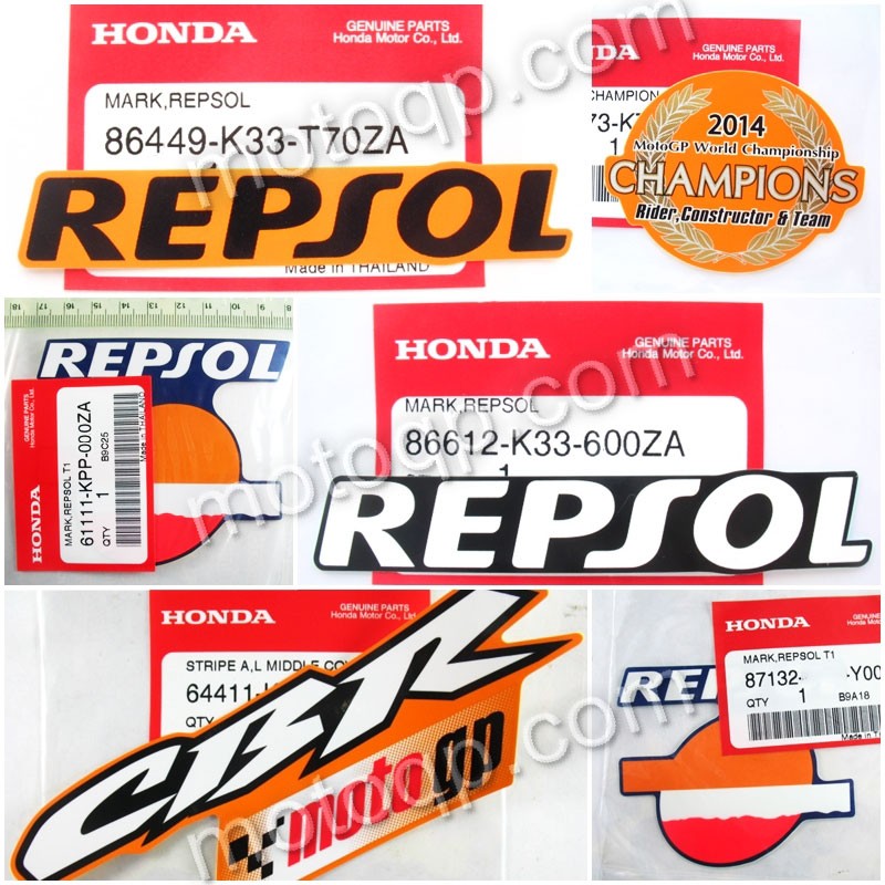 【 แท้ 】 ฮอนด้า สติกเกอร์ REPSOL MOTO GP โลโก้ แต่ง สีดำ สีส้ม CBR HONDA Champion Team MotoGP Championship
