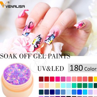 พร้อมส่งทุกวัน สีเพ้นท์เล็บ แม่สี ผสมสีได้ Venalisa (รหัส V41-V50) UV&amp;LED New Formula 5ml สีแน่นมาก สีสวยมาก