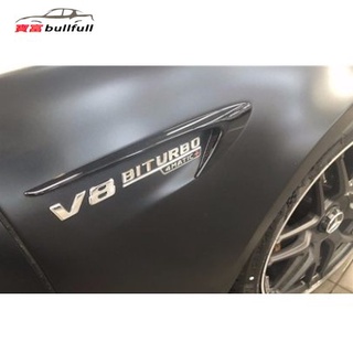 Mercedes-benz C-Class w205 สติกเกอร์คาร์บอนไฟเบอร์ V8 BITURBO 4MATIC สําหรับติดตกแต่งบังโคลนสี่ล้อ C63