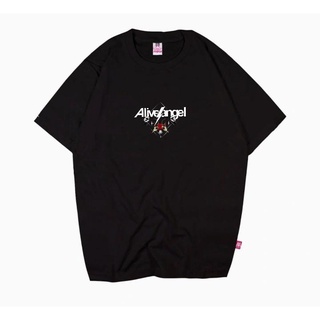 เสื้อยืดผ้าฝ้ายพิมพ์ลายขายดี เสื้อยืด ลาย FONT ALIVE ANGEL SATANIC เรียบง่าย 666