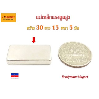 แม่เหล็กแรงดูดสูง NEB 30x15x5 mm.