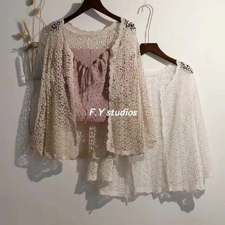 𝙁.𝙔 𝙨𝙩𝙪𝙙𝙞𝙤𝙨 🌟 พร้อมส่ง🌟 NO.111 ☆NEW ARRIVALS ☆ เสื้อถักไหมพรม แขนยาว เสื้อคลุม สไตล์เกาหลี สำหรับผู้หญิง