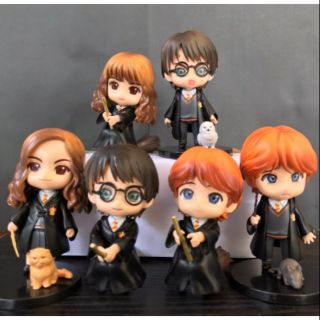 โมเดล Harry Potter ความสูงประมาณ 10cm หนึ่งชุดมี 6 ตัว