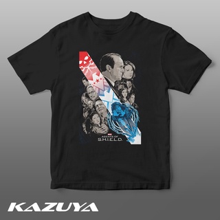 แขนสั้นcrew neckเสื้อยืด พิมพ์ลายการ์ตูนซูเปอร์ฮีโร่ Kazuya TM-0037 MARVEL AGENTSS-XXXXL