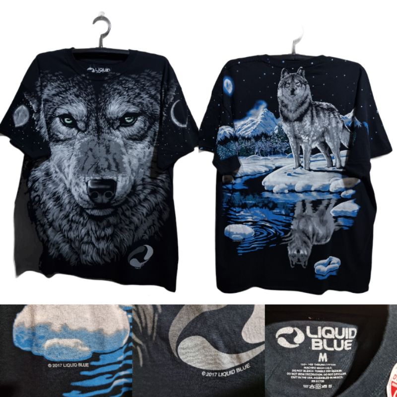 เสื้อ Liquid Blue ลาย Arctic Wolf BLACK สินค้าลิขสิทธิ์แท้ มือ1 ป้าย สกรีนคอ Liquid Blue