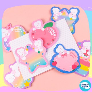 Bentoy Milkjoy เซ็ทกระดาษโน้ต 3O ชิ้น ลายการ์ตูน "ชุดกระต่ายนุ่มนิ่ม : Fluffy Rabbit Letter SET"