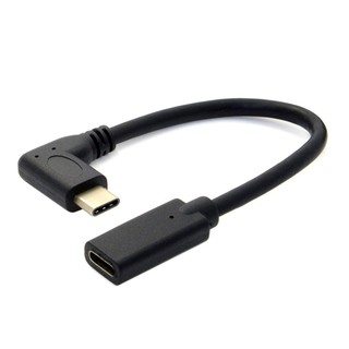 สายเคเบิ้ลUsb 3 . 1 Type C Male To Female อะแดปเตอร์เชื่อมต่อข้อมูล Usb - C 90องศา