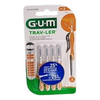 Gum TRAV-LER แปรงซอกฟัน สำหรับพกพา 4 ชิ้น/แพค proxabrush interdental brush