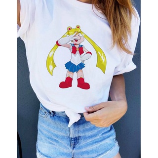🔥 เสื้อยืดคอกลม แขนสั้น พิมพ์ลาย Popeye The Sailor Moon แฟชั่นฤดูร้อน สไตล์ฮิปฮอป สําหรับผู้หญิง 🔥