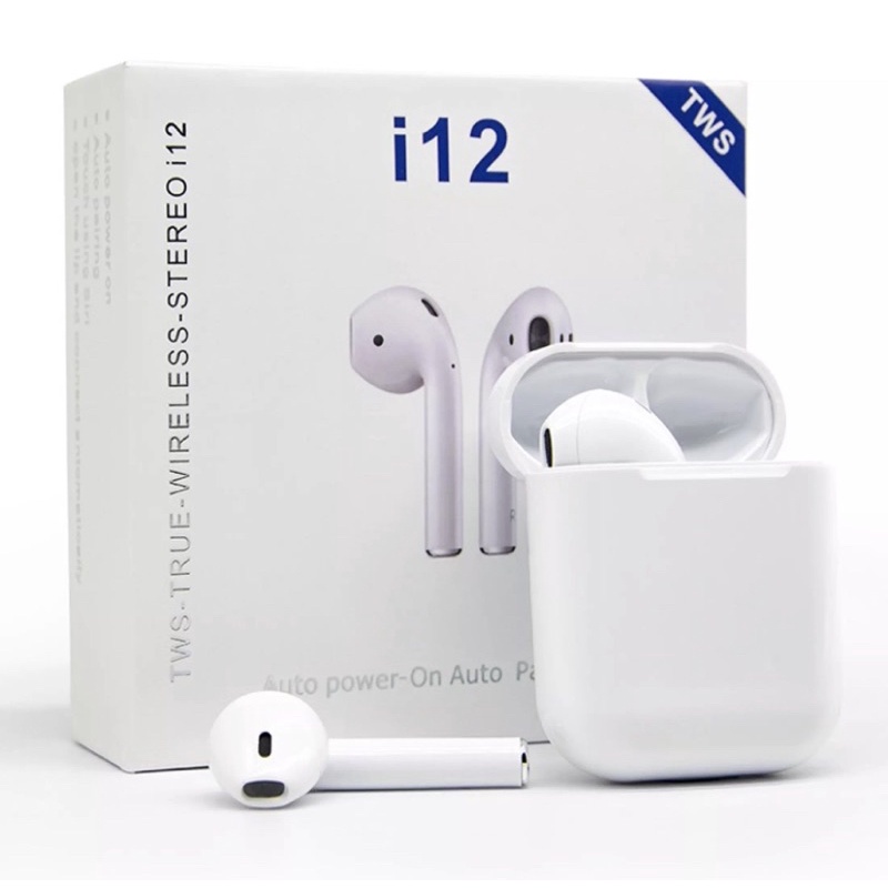 (แถมเคส)หูฟังi12 หูฟังBluetooth Earuds หูฟังไร้สาย I12 TWS ชุดหนูฟังไร้สายบลูทู ธ