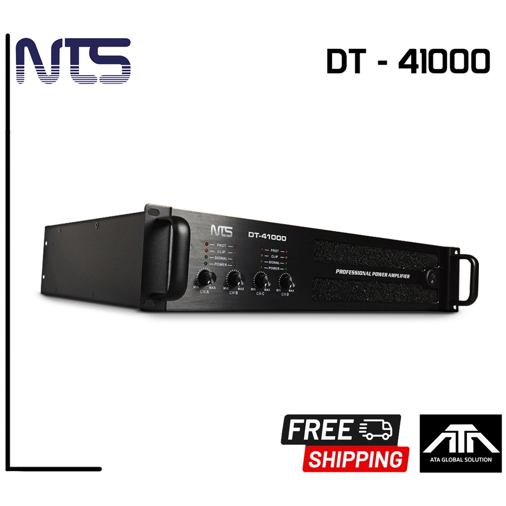 NTS DT-41000 เพาเวอร์แอมป์ 4 ช่อง 1000W/ช่อง Class D ขนาด 2U