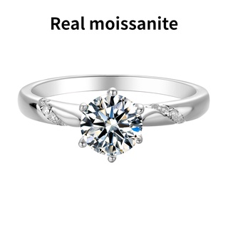 Real Moissanite Diamond Women Ring Super White Classic Women Ring Round Hearts and Arrows With GRA Certification Engagem